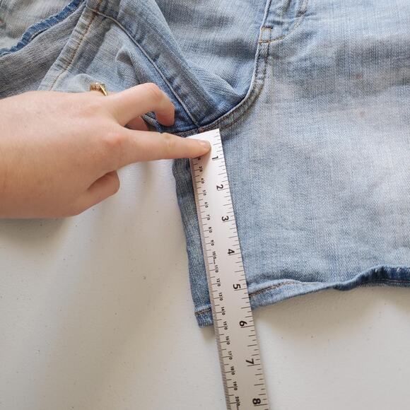 Pilcro And The Letterpress Shorts Womens 31 Blue Floral Embroidered Boyfriend - Picture 8 of 11